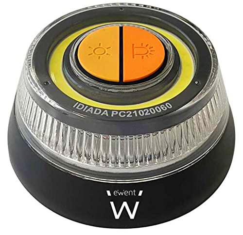 EWENT EW2430 - Luz de Emergencia V16 Homologada DGT IDIADA PC21020060 | Luz Emergencia de Averia o Accidente para vehículos con Base Imantada [Visibilidad 1 Km]