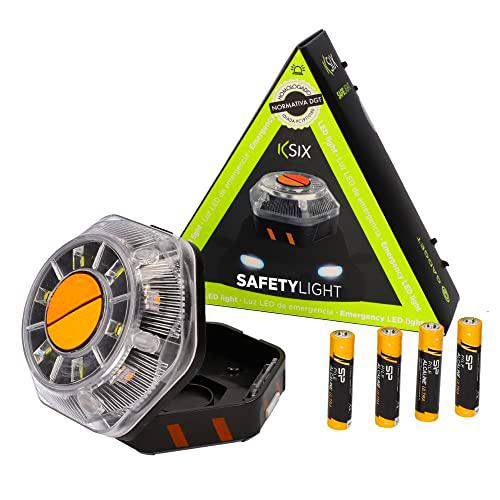 KSIX Luz de Emergencia V16 para Coche y Moto Homologada por DGT con Linterna Led