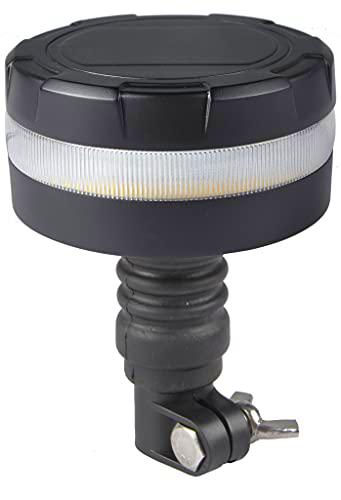 Ryme Automotive Rotativo Ámbar Slim Black LED 12/24 V Homologado R65 Emergencia Advertencia Señalización Tractor