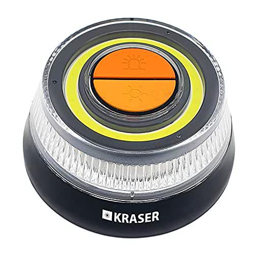 KRASER KR400V16 Luz Emergencia Coche Homologada DGT 2 en 1 con Linterna LED de Doble Intensidad y señal V16 de Gran Visibilidad