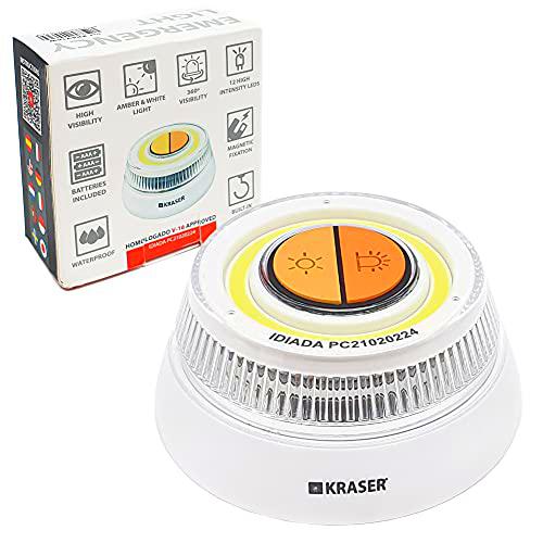 KRASER KR4V16W Luz Holomogada DGT LED Intensidad, Baliza Luminosa de Emergencia Imantada